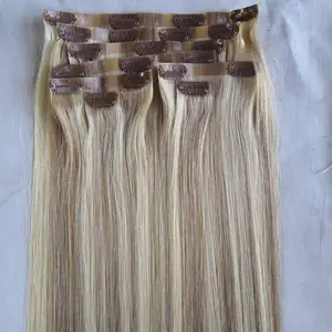 Wholesale Straight Wave Full Head Seamless Clip in Human Hair Extension High Quality Chinese Hair