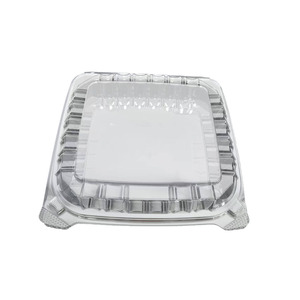 Contenants à emporter en <span class=keywords><strong>plastique</strong></span> transparent, barquettes carrées jetables à couvercle articulé pour tranches de gâteau, avec couvercles transparents - Product Image 1