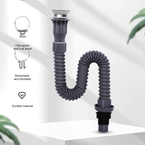 Großhandel Fabrik preis Sanitär Geruchs neutrale Badezimmer Küche Waschbecken Wasser lange Spüle Abfluss mit ausziehbaren Abfall rohr - Product Image 5