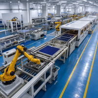Ligne d'assemblage de panneaux solaires avec surveillance intelligente, haute productivité et robots de chargement et de déchargement automatiques