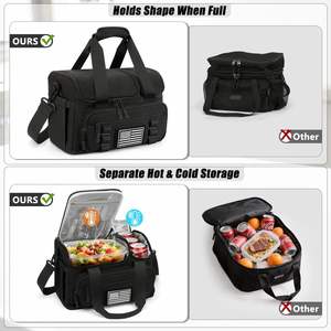 Sac Isotherme Tactique pour Homme 15L en Nylon, Maintien au Froid 8H, Compartiments Chaud/Froid, Idéal pour 3 Repas + Collations, Travail, Randonnée - Product Image 3