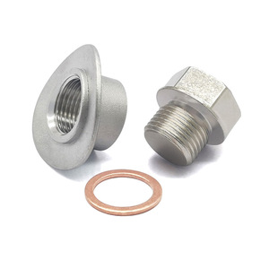 M18X1.5 Stainless Steel Exhaust Pipe Welding Nut Plug With <b>Copper</b> Gasket For Automotive Use - Product Image 2