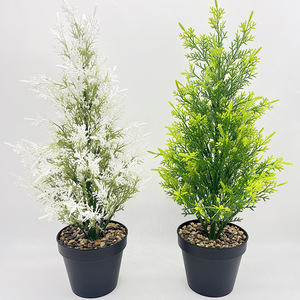 Árbol Artificial de Pino y Ciprés Pequeño para Navidad, Hojas de Pino y Ciprés Artificiales, Maceta Verde - Product Image 1