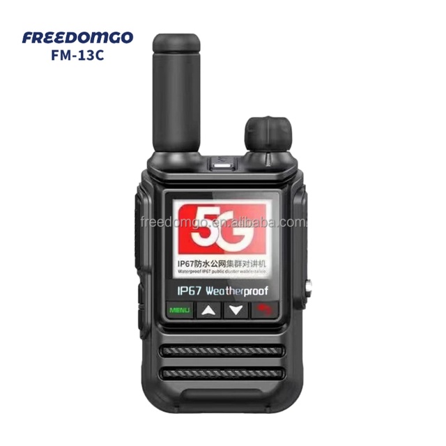 Freedomgo FM-13C 4G POC Long Distance Handheld Walkie Talkie 4G Card Intercom SIM Card >50km Range IPX-1 Water Resistant