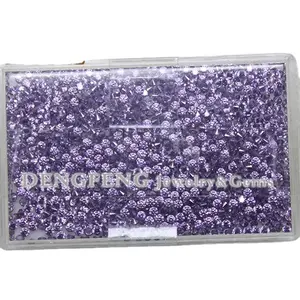 High quality 1.5mm amethyst cubic zirconia paved with clasp for necklace