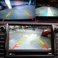 Caméra de recul de voiture avec capteur d'image couleur CMOS 1/3, 170 degrés, avec lignes de guidage pour système d'aide au stationnement