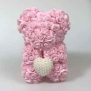 Perle en Mousse Artificielle Créative de 25cm, Ours en Coeur et Rose pour Anniversaire ou Saint Valentin, Fleurs et <span class=keywords><strong>Plantes</strong></span> Décoratives pour la Maison - Product Image 1