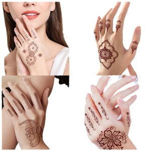 Autocollant jetable de <span class=keywords><strong>tatouage</strong></span> au <span class=keywords><strong>henné</strong></span> imperméable et résistant à la transpiration avec <span class=keywords><strong>tatouage</strong></span> temporaire de couleur en dentelle vermillon pour hommes et femmes - Product Image 2