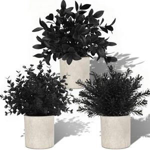 Plantas Artificiales de Eucalipto y Romero en Maceta de Plástico Ecológico - Decoración Duradera y Ligera para Interiores del Hogar - Product Image 1
