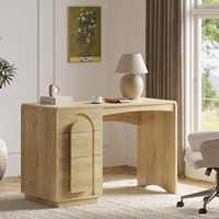 Directiebureau voor thuiskantoor met 3 laden, modern houten computerwerkstation met opbergruimte voor studeerkamer