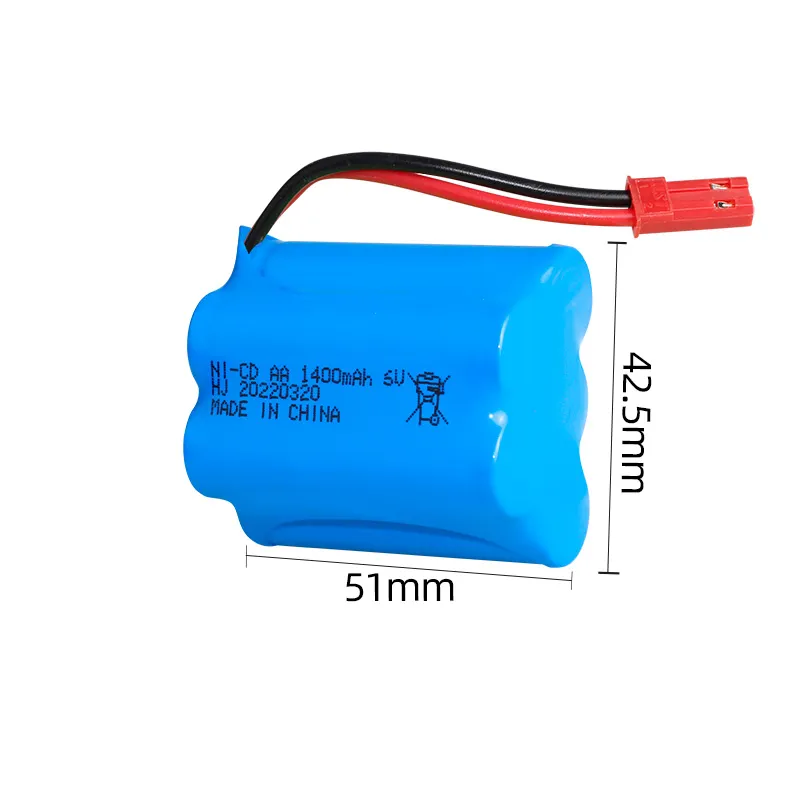 Pacote de baterias aa5 nicd, fábrica, 6v, 1400mah, recarregável, rc, ônibus, caminhão, brinquedo, bateria externa