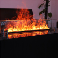 Chimenea de vapor inteligente de 3 lados de 100 cm, uso de Hotel interior, chimenea eléctrica de Control remoto con vapor de agua con soporte de TV