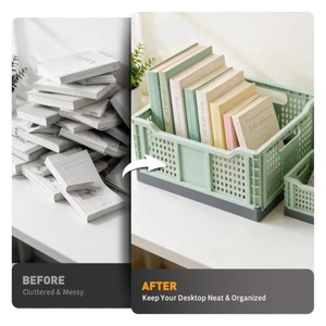 Heavy Duty Foldable <b>Plastic</b> Containers Box Collapsible <b>Crates</b> for Fruits Vegetables Supermarket - Product Image 2