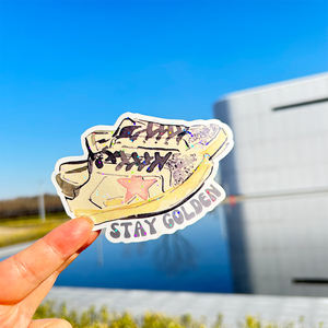 Etiqueta de impressão de logotipo personalizado de venda quente OEM etiqueta 3D arco-íris reflexiva adesivos holográficos à prova d'água glitter - Product Image 5