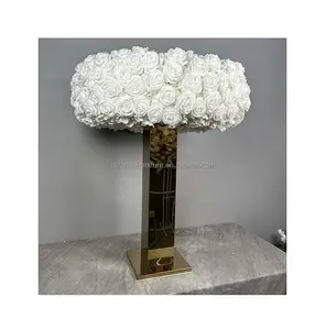 Wedding Decoration Table Mirror Gold Flower Ball Stand Wedding Centerpieces For Wedding Table