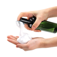 Flacon de lavage moussant pour le visage vide personnalisé de 60, 100, 150, 200 ml, 4 oz, emballage en mousse vert givré noir avec brosse