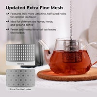 Infuseur à thé à mailles extra fines en acier inoxydable 304 couvercle fileté mince écologique mis à jour pour thé noir plus raide pour service à thé en vrac