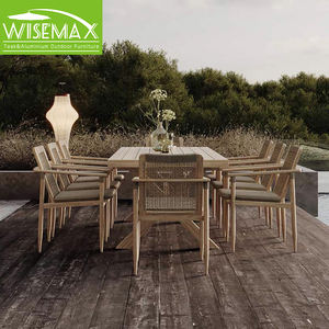 WISEMAX FURNITURE Hot Sale Outdoor Furniture Waterproof <strong>Teak</strong> Wood Patio <strong>Dining</strong> <strong>Table</strong> and Chairs Set Restaurant Chair for Garden - Product Image 2