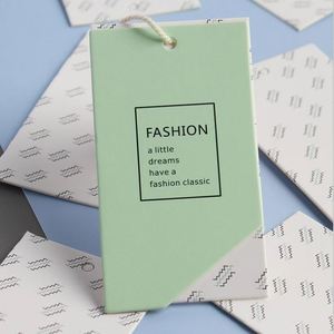 Design Print Logo Custom Paper Garment Hang <b>Tag</b> Set for Clothing and Accessories Hot Stamping Technique with Down Pouch - Product Image 2