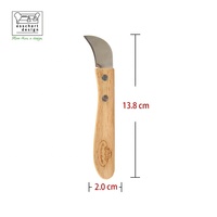W4011 Couteau de jardin pratique et compact mini outil manche en bois couteau à champignon