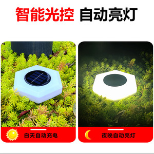 <b>Solar</b> Lawn <b>Lamp</b> Hexagonal Outdoor Courtyard Floor Light LED Waterproof <b>Solar</b> <b>Powered</b> Garden Lighting - Product Image 4