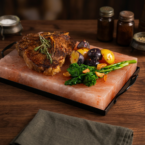 Plaque en sel rose de l'Himalaya naturel et biologique, sculptée en forme de briques, pour une cuisson BBQ spectaculaire et une décoration intérieure élégante - Product Image 1