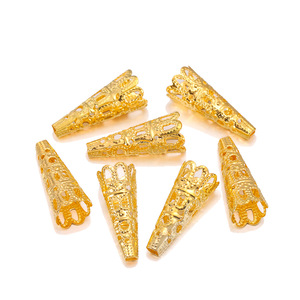 Support de fleur en forme de trompette, 23mm de long, 8mm de diamètre, entretoise en métal pour la fabrication de colliers, accessoires de bijouterie - Product Image 2