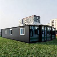 Maison conteneur extensible de 40 pieds, villa de vacances de luxe, maison préfabriquée modulaire en acier avec 1, 2, 3 ou 4 chambres et salle de bain, bureau