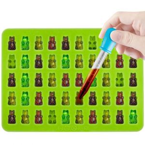 Moule en silicone personnalisé pour chocolats et bonbons, 50 cavités, avec compte-gouttes, pour la fabrication de oursons pour enfants, fait main, vente en gros - Product Image 2