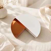 Boîte cadeau semi-circulaire rotative sur mesure pour desserts, en carton créatif avec revêtement UV, logo personnalisé, recyclable, de luxe
