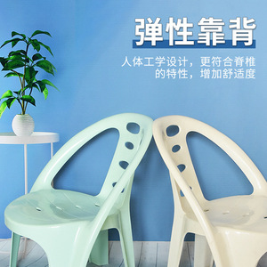 <b>Plastic</b> <b>Dining</b> <b>Chair</b> With Backrest Sky Blue Modern Design Home Use 460x460x530mm - Product Image 4