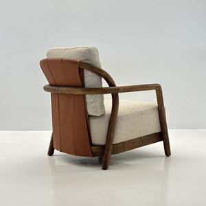 Silla de ocio de estilo chino, sillas con base de madera maciza, respaldo curvo, silla de salón para sala de estar, oficina en casa, silla de recepción - Product Image 4