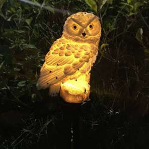 Solar Resin Owl Garden Stake <b>Light</b> <b>LED</b> Outdoor Lawn Decor Water Resistant Free Standing - Product Image 1