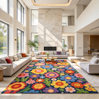Luxuriöser Handgefertigter Getufteter Großformatiger Maßgefertigter Blumenteppich Qualitäts-Teppiche Übergroßer Wohnzimmer-Schlafzimmer-Kunstteppich Design Wohndekor