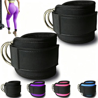 Sangles de cheville en nylon confortables à double anneau pour musculation, haltérophilie et entraînement en salle de sport, protection professionnelle