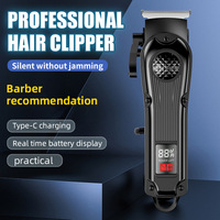 Tondeuse à cheveux électrique professionnelle personnalisée pour salon, tondeuse rechargeable pour hommes, machine de coupe de cheveux LCD pour barbier