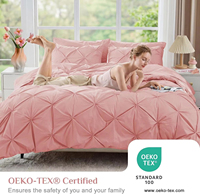 Ensemble de literie Queen Contemporary 7 pièces, tout-en-un, toutes saisons, rose, avec drap plat, drap-housse, taies d'oreiller et housses de coussin