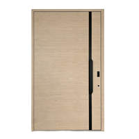 Porte d'entrée pivotante en bois massif moderne de luxe, portes d'entrée extérieures en bois personnalisées pour villa