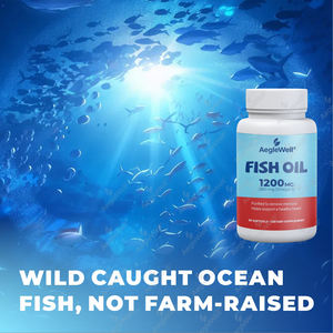 Aeglewell Suppléments d'huile de poisson Oméga <span class=keywords><strong>3</strong></span> Soutient la santé cardiaque <span class=keywords><strong>1200</strong></span> mg Gélules d'huile de poisson - Product Image 3
