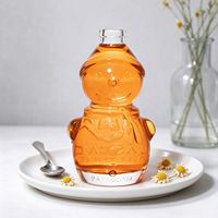Bouteille en verre transparente de 300 ml en forme de bonhomme de neige, emballage rond pour spiritueux, bouchon en liège, pour vin, whisky, vodka, jus