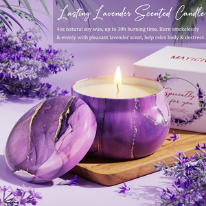 Coffret Cadeau Bain Violet Rose : Galet Effervescent Douche Parfum Floral, Bougie Parfumée aux Herbes, Savon et Boule de Bain – Idéal pour Anniversaires et Mariages - Product Image 5