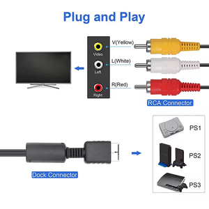 <span class=keywords><strong>Cable</strong></span> AV de Audio y Video de 1.8m a 3 RCA para <span class=keywords><strong>PS3</strong></span>/PS2, Nuevo, <span class=keywords><strong>Cable</strong></span> de Video para TV con Componentes AV para Playstation 2 y 3 - Product Image 6