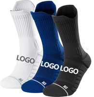 Chaussettes de sport pour hommes, logo personnalisé imprimé, respirantes, en coton, antidérapantes, séchage rapide, couleur personnalisée