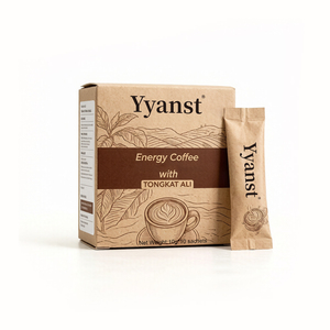 Café Energético Natural Vital Boost Tongkat Ali 10g*10 Sobres Individuales Caja de Papel Kraft Para el Bienestar y la Energía Diaria Masculina OEM - Product Image 1