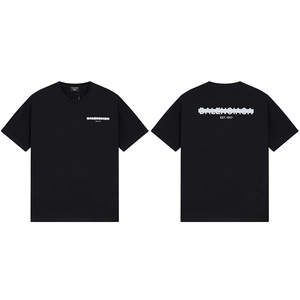 T-shirt da uomo <span class=keywords><strong>Balen</strong></span> 2026 OEM in maglia a tinta unita, stile atletico, leggera, traspirante, girocollo, manica corta, con logo stampato, MOQ basso - Product Image 2