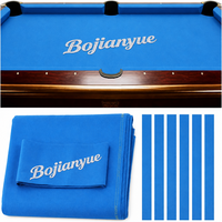 Housse de table de billard grise avec 6 bandes de rail, kit de remplacement en feutre pour table de snooker et de billard, tissu pour salle de jeux à domicile, club ou bar