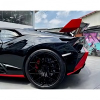 Pour la modification de la Lamborghini Huracan STO, remplace le style OEM, aileron arrière, panneau latéral et accessoires d'aileron arrière en fibre de carbone sèche