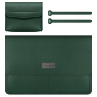 Housse fine pour ordinateur portable avec poches de rangement pour accessoires (souris, etc.) – Style mallette et sac messager classique en PU