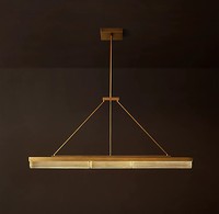 Lustre moderne vintage en laiton et verre pour plafond haut, éclairage intérieur en forme de U, suspension décorative
