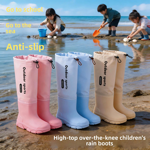 <span class=keywords><strong>Stivali</strong></span> da <span class=keywords><strong>Pioggia</strong></span> per Bambine con Tomaia Alta in PVC, Fodera in Rete, Suola Leggera e Morbida, Antiscivolo, Impermeabili, Lunghezza 40cm - Product Image 6